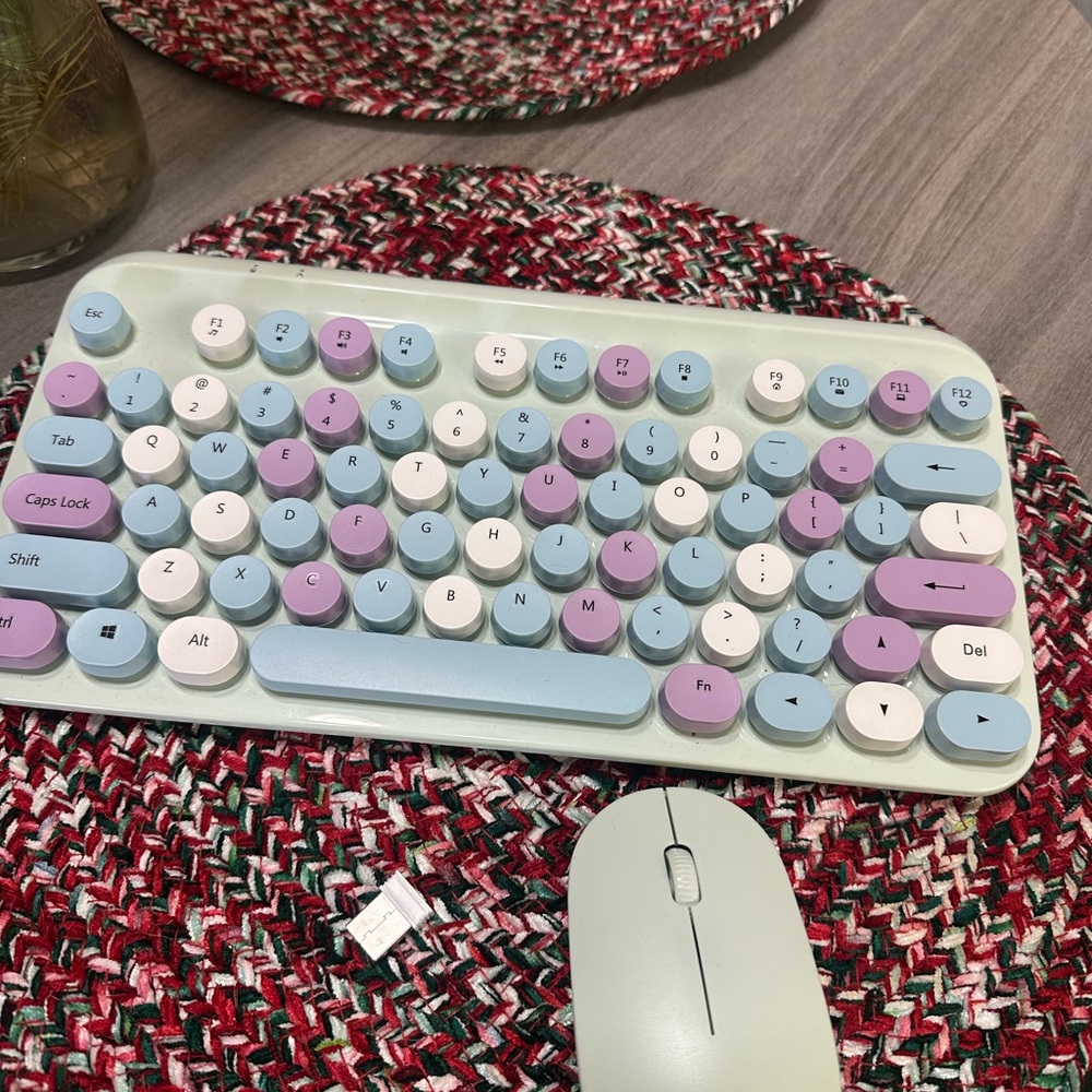 Wireless Pastel Keyboard and Mouse Set